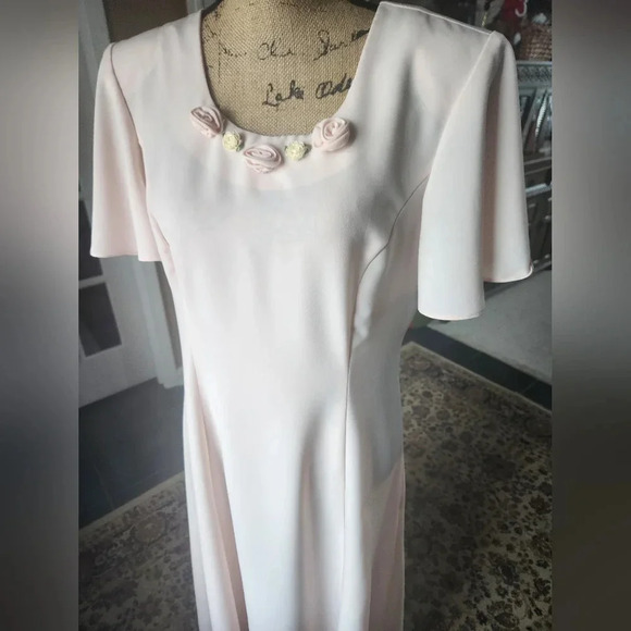 Gorgeous 1980's Blush Flow Maxi Dress Sz 12 - Picture 6 of 11